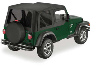 Bestop Inc. - 0306 Wrangler 2dr Replaceatop Fabric Soft Top Only Incl Upper Door Skin/tinted Windowsblack Deni - BES51129-35