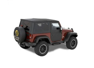 Bestop Inc. - 0718 Wrangler Full 2 Pc Fabric Doors/front/w/factory Door Surrounds/strikers/blk Twill - BES51798-17