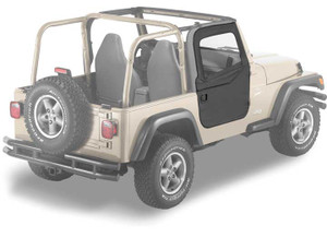 Bestop Inc. - 9706 Jeep Wrangler 2pc Full Fabric Door Setblack Denim - BES51789-15