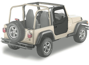Bestop Inc. - 9706 Jeep Wrangler 2pc Full Fabric Door Setblack Diamond - BES51789-35