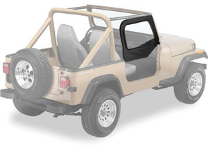 Bestop Inc. - 9706 Jeep Wrangler Upper Door Skins Setblack Denim - BES53121-15