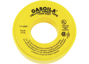 Gasoila - Gasoila Yellow Thred Tape 1/2in X 260in Roll - GOAYT70