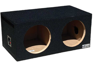 KING BOXES - Dual 10in Sealed Subwoofer Enclosure  Black Carpeted - KGBD10S