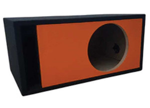 KING BOXES - Spl Style Enclosure With All Around 1in Mdf Wood Tuned At 35hz Orange Leather Face - KGBSPL15S-ORG
