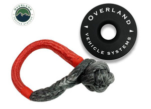 Overland Vehicle Systems - Combo Pack Soft Shackle 5/8in 44500 Lb. And Recovery Ring 6.25in 45000 Lb. Bla - UDA19-6580