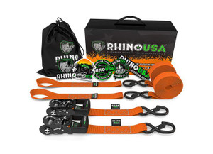 Rhino USA - 1.6in X 8ft Hd Ratchet Tiedown Set 2 Pack Orange - RHUHDKIT-2PK-ORG