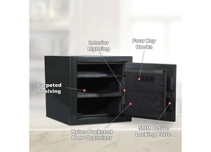 Sanctuary Safe - Diamond 0.79 Cu. Ft. Fireproof/waterproof Home & Office Safe With Electronic Lock Hammertone Finish - SASSA-DIA1-DP