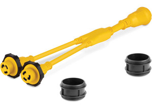 Sierra Marine - Y Adapter 50a 125/250v Male Locking To (2) 30a 125v Female Locking Adapters - SIRAC12430