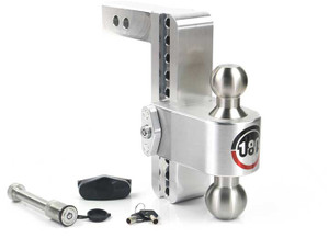 Weigh Safe - 180 Hitch Stainless Steel 8in Drop Hitch With 2in Shank (10k/12.5k Grwr) With Ws05 Keyed Alike - WSFLTB8-2-KA