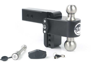 Weigh Safe - Cerakote 180 Hitch Stainless Steel 4in Drop Hitch With 2.5in Shank (10k/18.5k Grwr) With Ws05 - WSFLTB4-2.5-KA-CER-BLA