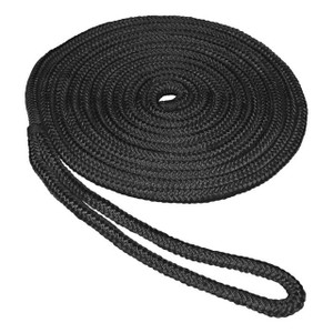 Seasense - Dock Line Nyl Dbl/brd 1/2"x25' - Black - 50013098