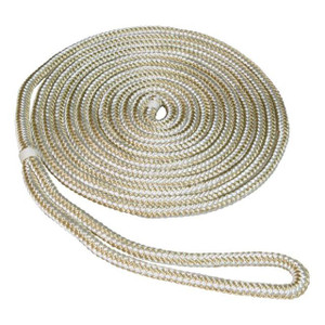 Seasense - Dock Line Nyl Dbl/brd 3/8"x20' - Gold/wh - 50013061