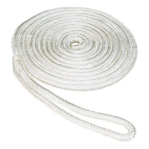 Seasense - Dock Line Nyl Dbl/brd 5/8"x35' - White - 50013235