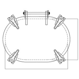 Icf - Drop Bolt Hatch 18"x24" Rsd 5" 4 Dog Ss - SS464-1824A