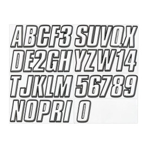 Hardline Products - Letter / Number Set - White & Black - WHBLK800