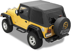 Bestop - 9706 Jeep Wrangler 2dr Incl Tinted Windows Trektop Nx Replacement Soft Topblack Denim - 56820-15