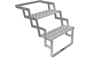 Extreme Max - 18in Wide Alum Scissor Stairs W/easy Mount Bracket For Mobile Home Rv Camper Sho - 1229.4555