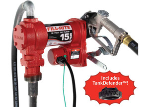 Fill-Rite - 12v Dc 15 Gpm Fuel Transfer Pump With Aluminum Nozzle And Tankdefender - FR1210HTKD