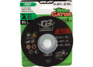 Gator Finishing - Metal Cutoff Wheel 41/2 In X .040 In X 7/8 In Type 1 2 Pk - 8468043