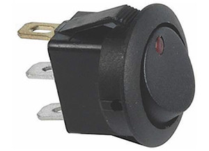 J T & T - Black Nonillum Round Rocker 16a 12v S.p.s.t. 1 Pc - 2700J