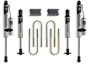 Maxtrac Suspension - 0608 Ram 1500/0308 Ram 2500/3500 2wd 2.5in Blocks 4.125in Ubolts Vulcan Ifp Front & Resi Rear - 902225VR-L