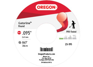 Oregon Tool - Gatorline Round Red .095 3lb Bulk - 23-195