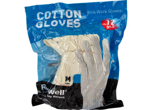 Raxwell Industries - Knit Glove 10 Gauge Cotton/polyester Blend Medium Natural Pack Of 12 Pairs - KG40NWMD
