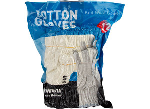 Raxwell Industries - Knit Glove 10 Gauge Cotton/polyester Blend Small Natural Pack Of 12 Pairs - KG40NWSM