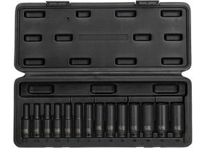 Sunex - 14 Pc 1/4in Dr Deep Metric Magnetic Impact Socket Set - 1831