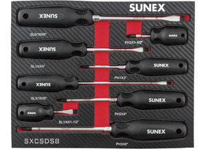 Sunex - 8 Pc Combination Screwdriver Setmagnetic - SXCSDS8