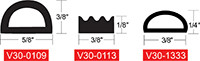 Taco Marine - Weather Seal Blk Rubber Compd5/8in W X 3/8in H X 10ft L - V30-0109B10-1