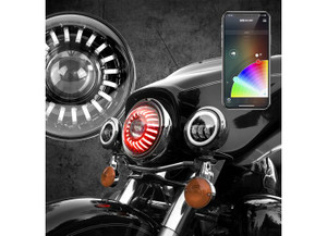 XK Glow - 7 Rgb Led Harley Headlight Xkchrome Bluetooth App Controlled Kit - XK-7IN-HD-KIT