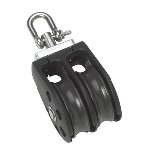 Barton Marine Size 3 45mm Plain Bearing Pulley Block Double w/Swivel - N03230