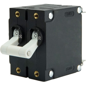 Egis A Series White Toggle Panel Mount Circuit Breaker - Dual Pole 20A - 3202-20