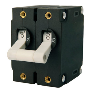 Egis A Series White Toggle Panel Mount Circuit Breaker - Dual Pole 50A - 3202-50