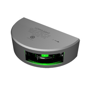 Lopolight Series 301-001 - Starboard Sidelight - 2NM - Vertical Mount - Green - Silver Housing  - 301-001