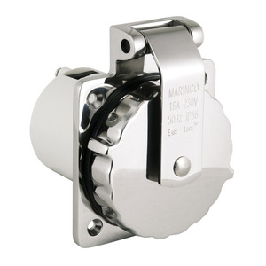 Marinco 16A 230V Easy Lock 316 Stainless Steel Inlet - 303SSEL-BXPK
