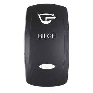 Pacer Actuator - 'BILGE' f/V Series Contura Switches - Black - Laser Etched (Top/Bottom Light) - EV2LE-BLG