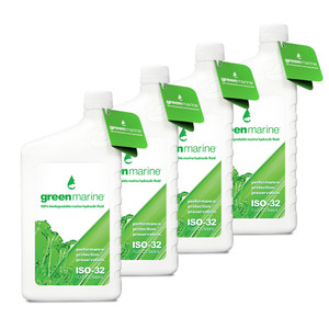 Power-Pole 4-Pack of Green Marine ISO-32 Hydraulic Fluid (1 qt Bottles) - GM-ISO32-QT-4PK