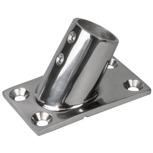 Sea-Dog Rail Base Fitting Rectangular Base 60&deg; 316 Stainless Steel - 1-7/8" x 3-1/4" - 1" OD - 281601-1