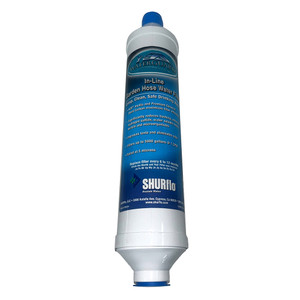 Shurflo by Pentair Quad-Stage Bacteriostatic KDF/Carbon In-Line City Water Entry Filter w/Garden Hose Ends - RV-210GH-KDF-A