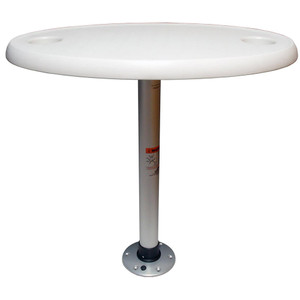 Springfield White Oval Table Package - 18" x 30" Threadlock - 1690106