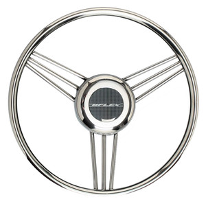 Uflex V27 13.8" Steering Wheel - Stainless Steel Grip &amp; Spokes - V27
