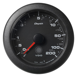 Veratron 3-3/8" (85MM) OceanLink&reg; Depth Gauge (200M/600') - Black Dial &amp; Bezel - A2C1957360001