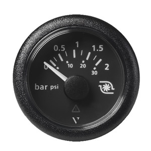 Veratron 52MM (2-1/16") ViewLine Boost Pressure Gauge 2 Bar/30 PSI - Black Dial &amp; Round Bezel - A2C59514149