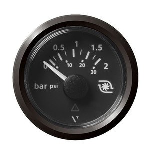 Veratron 52MM (2-1/16") ViewLine Boost Pressure Gauge 2 Bar/30 PSI - Black Dial &amp; Triangular Bezel - A2C59514152