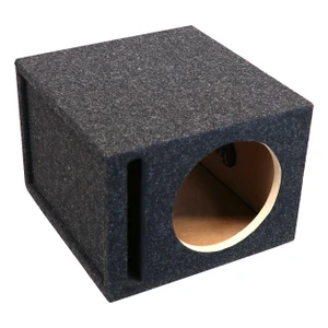Atrend Single 12" Vented Woofer Enclosure - Charcoal Carpet Covering - 12SQV