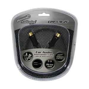 Audiopipe 1m/2f Y-splitter Gold Plated Interconnect Rca Cable - CPP-Y-M-2F