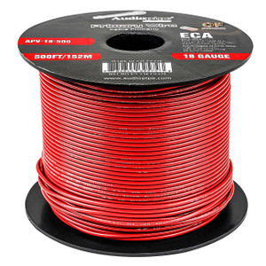 Audiopipe Primary Wire 18 Gauge 500 Foot Spool - Red - APV-18-500RED