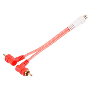 Audiopipe Right Angle Bin-master Series 1f/2m Y-splitter Rca Cable (bulk Bag - 10 Qty Inside) - BMV-GRA-F-2M